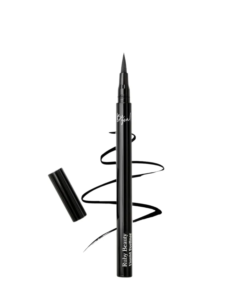 Ruby Beauty RB-4025 Liquid Eyeliner – Intense Black, Long Lasting, Fine Tip (Bold Line)