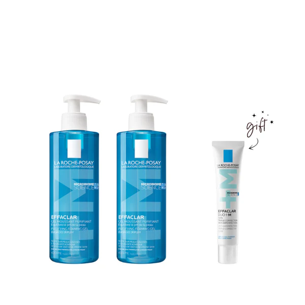 La Roche-Posay Effaclar Foaming Cleansing Gel Duo Bundle + Free Effaclar Duo+ M