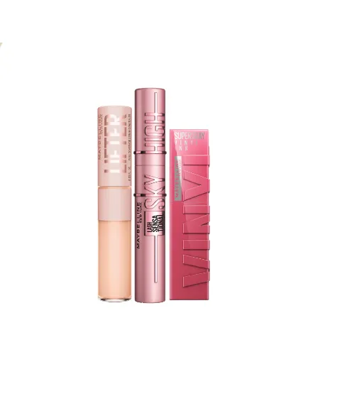 Maybelline New York Lifter, Vinyl & Sky High Lash Routine Trio Bundle + Free Tilted Brush At 20% Off
