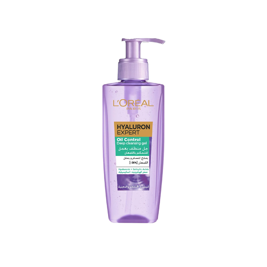 L'oreal Paris Hyaluron Expert Oil Control Deep Cleansing and Hydrating Gel, for Combination to Oily Skin - 200ml