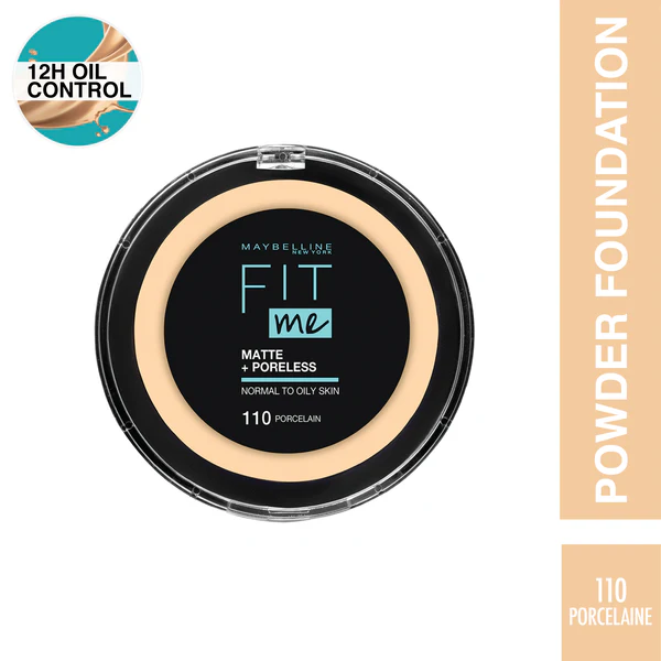Maybelline - FIT ME® MATTE + PORELESS POWDER FOUNDATION MAKEUP LASTS TO 16 HOURS (110)