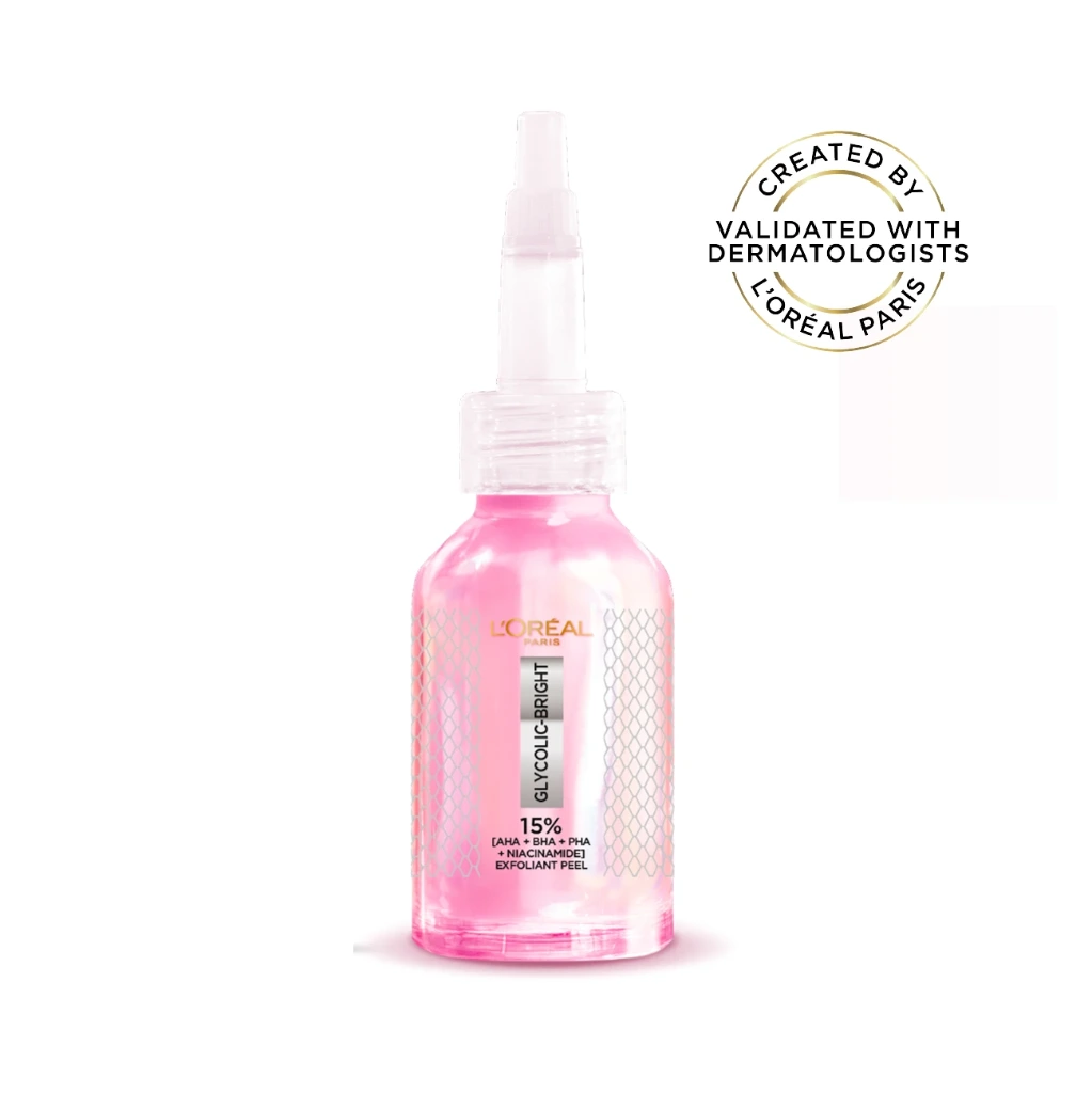 L’Oréal Paris Glycolic-Bright Anti-Dark Spot Exfoliant Peel 15% AHA + BHA + PHA + Niacinamide 25ml